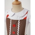 thumbnail image 5 of YiZYiF Kids Girls Gingerbread Man Dress-Up Stripes Ruffled Tutu Leotard Dance Dress Party Wear Brown 8, 5 of 7