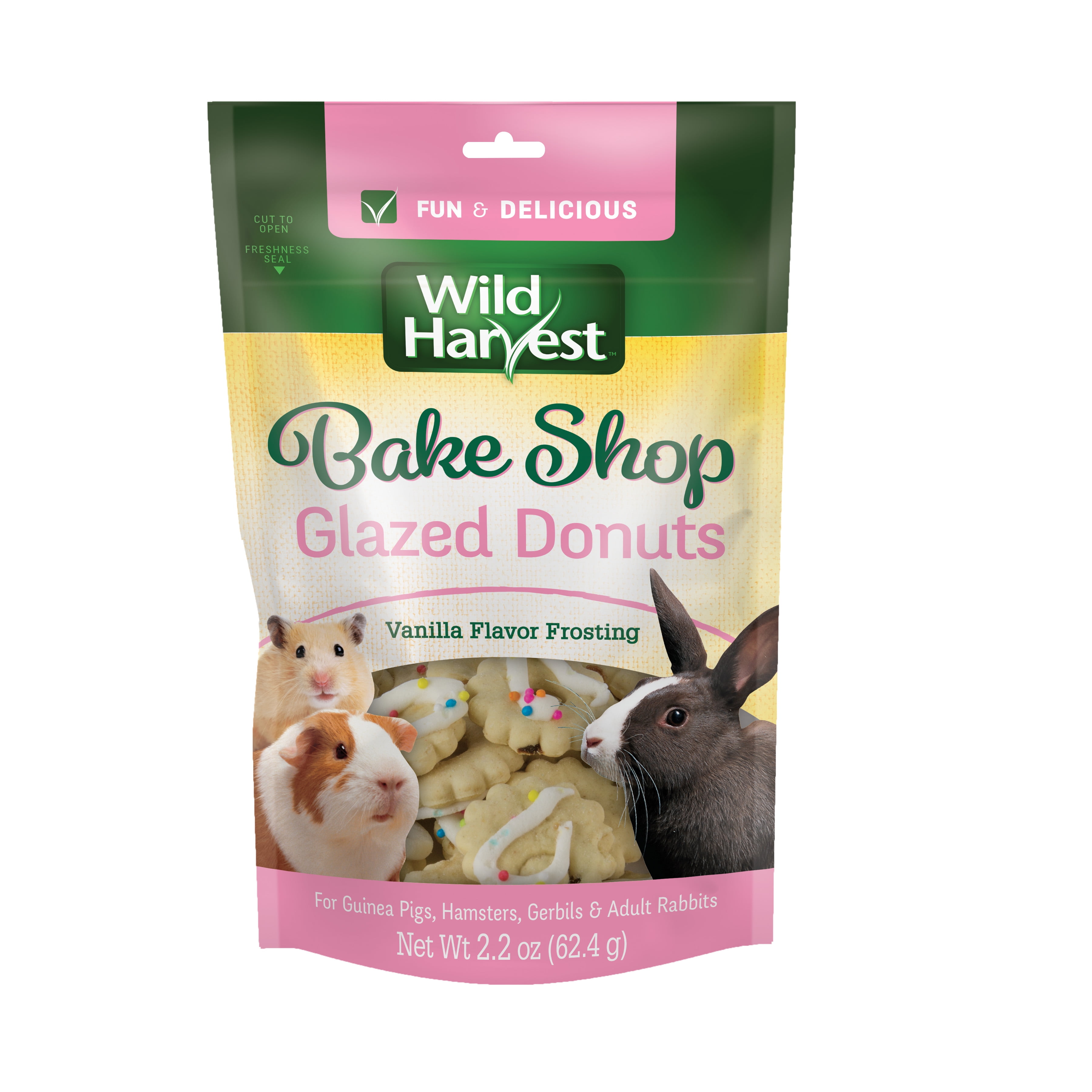 (4 pack) Wild Harvest Glazed Donut Treats for Small Animals, 2.2 oz