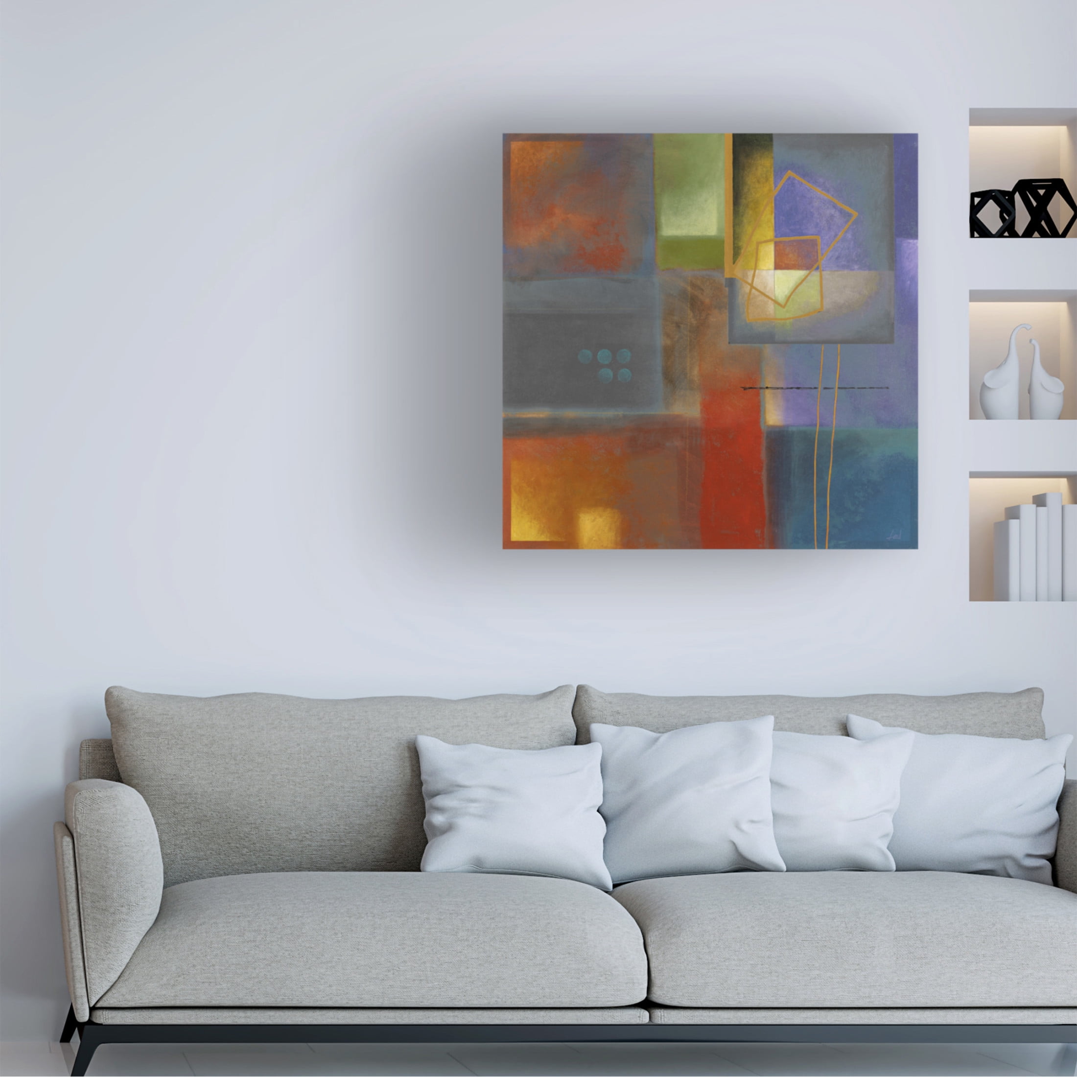 Canvas Wall Art - Pablo Esteban 'Calculating' Wall Art for Living Room, Bedroom, or Office Décor by Trademark Fine Art - 18 x 18 Inches