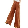 thumbnail image 4 of ZANZEA Women Elastic Waist Wide Leg Long Straight Pants Palazzo Trousers, 4 of 4