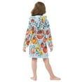 thumbnail image 7 of FORMRS Niños Bathrobe Unisex Hooded Robe Soft Plush Pajamas Sleepwear, Size 10-12T, Yellow Floral Tomatoes, 7 of 7