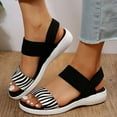 thumbnail image 4 of Anuirheih Summer Ladies Shoes Wedge Heel Open Toe Sandals Casual Women's Sandals Sandals Women (Black), 4 of 6
