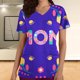 thumbnail image 2 of Camiseta de manga corta con cuello en V y estampado de mujer con estilo Blusa suelta con estampado OAVQHLG3B Store  lin121212, 2 of 4