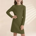 thumbnail image 2 of MEZZALL Girls Slim Fit Bodycon Dress Winter Warm Stretchy Turtleneck Long Sleeve Casual Outfits Toddlers Kids With Soft For Daily Wear And Holiday Parties Trendy Child Crew Neck Party Sundress, 2 of 5