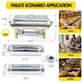 thumbnail image 3 of Plats Anti-Frottement pour Buffet, Lot de 2/Lot de 4, Ensembles de Réchauds de Buffet en Acier Inoxydable de 8 Qt avec Couvercle, Réchaud Rectangulaire pour Servir les Aliments, Fournitures de Traiteur, Présentoir de Buffet pour Fêtes, 3 of 8