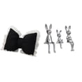 thumbnail image 1 of Bonito cojín de lazo con forma de lazo, funda de almohada con lazo, estatua sentada, escultura, adorno, ideal para regalar, decoración del hogar., 1 of 8