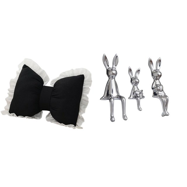 Bonito cojín de lazo con forma de lazo, funda de almohada con lazo, estatua sentada, escultura, adorno, ideal para regalar, decoración del hogar.