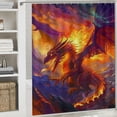thumbnail image 6 of Orinice Dragon Bathroom Decor Set | Colorful Luxurious Graphic Print Polyester Fabric Shower Curtain with Hooks | Waterproof Washable Curtain for Bathroom Decoration | 100% Polyester Fiber, 6 of 7