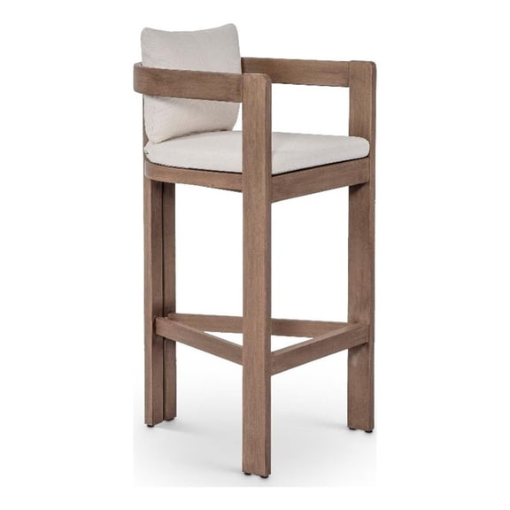 Meridian Furniture Newport Cream Water Resistant Fabric Patio Bar Stool