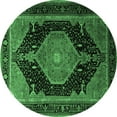 thumbnail image 1 of Ahgly Company Indoor Round Medallion Emerald Green Traditional Area Rugs, 5' Round, 1 of 4