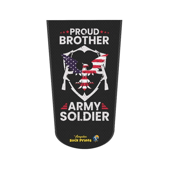 Amputee Sock, Proud Brother Army Soldier, 3Ply stump sock