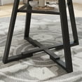 thumbnail image 4 of 43.3in Round Dining Table for 4 Person, LEAGHOME High Gloss Kitchen Table with Metal Base Seats 4, Modern Dining Room Table with Storage Rack for Kitchen, Black (Only Table), 4 of 8