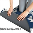 thumbnail image 3 of Dark Blue Daisy Flower Pattern Hot Yoga Mat Towel Non Slip for Hot Yoga - Quick-Drying Yoga Mat Cover with 4 Corner Pockets with Travel Bag - Hot Yoga Towel Non Slip 70"x26", 3 of 6