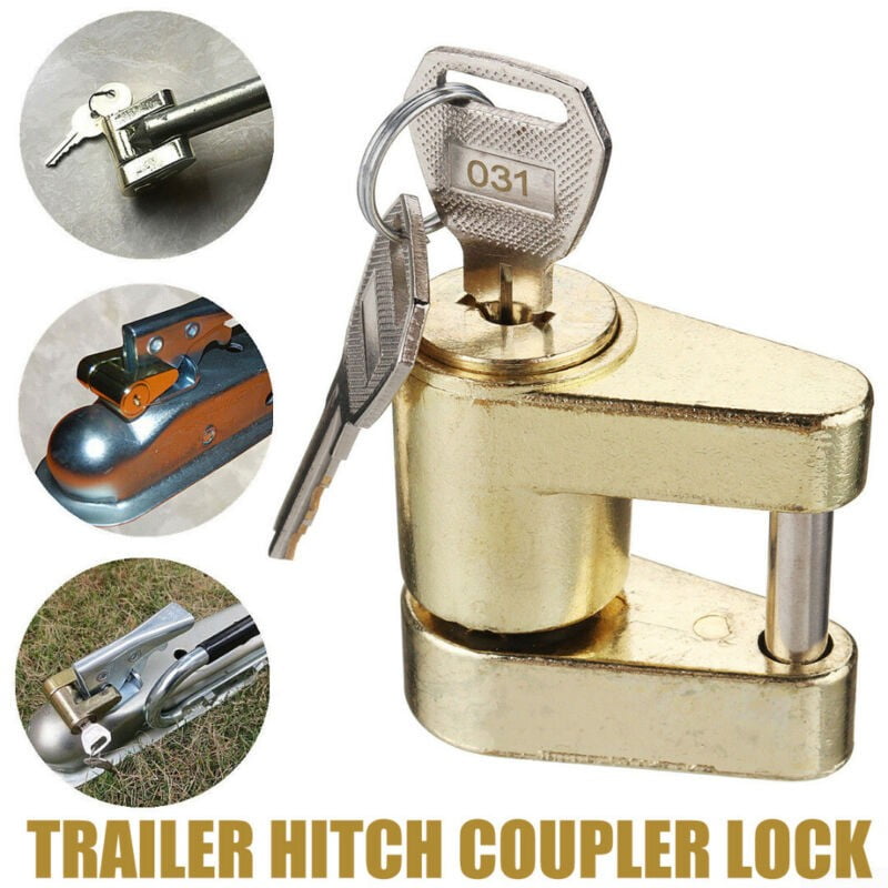 New Trailer Coupler Receiver Tow Hitch Lock Brass 1/4" x 3/4" Pin Latch 2 Keys 