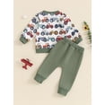 thumbnail image 5 of Aojekbee Baby Boys Pants Set, Long Sleeve Crew Neck Tractor Print Sweatshirt with Elastic Waist Sweatpants Infant Clothes, 5 of 9