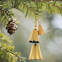 Cow Bell Ornaments Gold Hanging Outdoor Christmas Tree Door Decoration