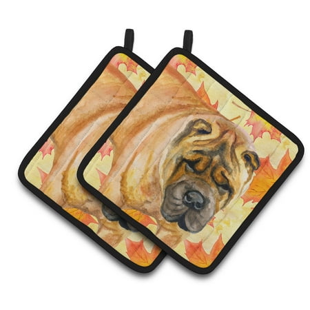 

Caroline s Treasures Shar Pei Fall Pair of Pot Holders