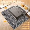 thumbnail image 6 of 8" x10" Washable Area Rug - Persian Boho Vintage Design, Ultra-Thin Foldable Low Pile Rug, Non-Shedding Pet & Kid Friendly for Bedroom, Dining Room, Home Office, Blue, 6 of 7