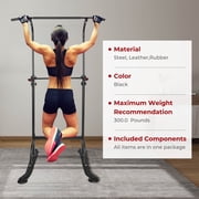 PROHIKER Power Tower Dip Station, Pull Up Bar Stand Power Rack with Backrest, Height Adjustable Strength Training Equipment for Fitness Home Workout, Black