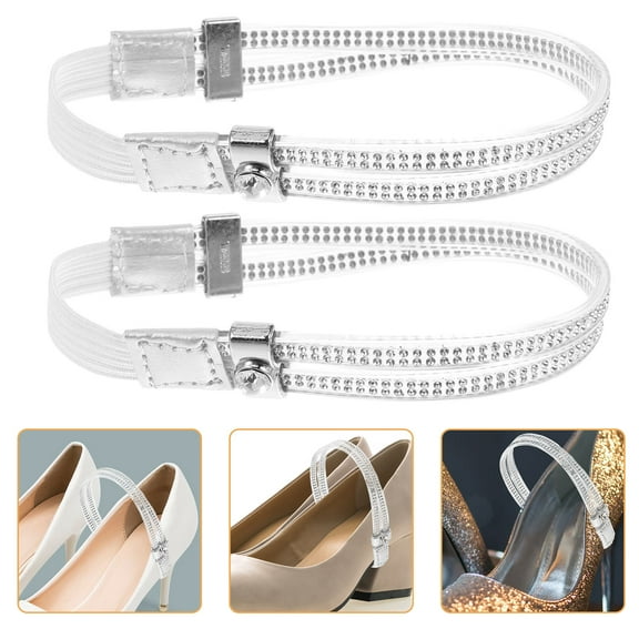 unbranded  Anti-drop Shoelaces Women Shoes Replacement Straps for High Heel Ties Heels Woman Silver