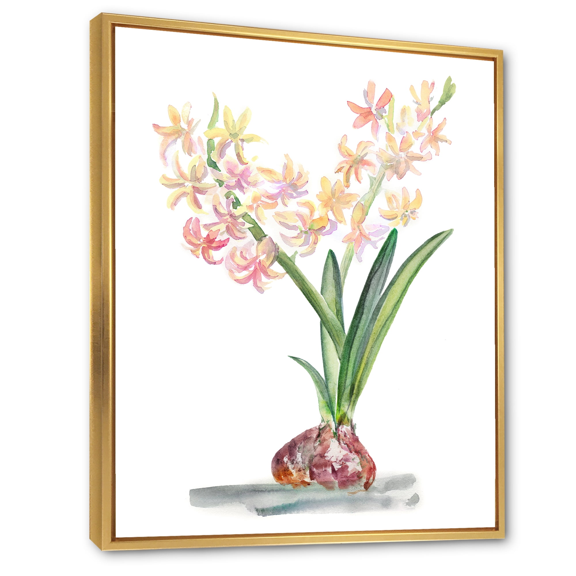 Designart 'Blossoming Hyacinth' Traditional Framed Canvas Wall Art Print