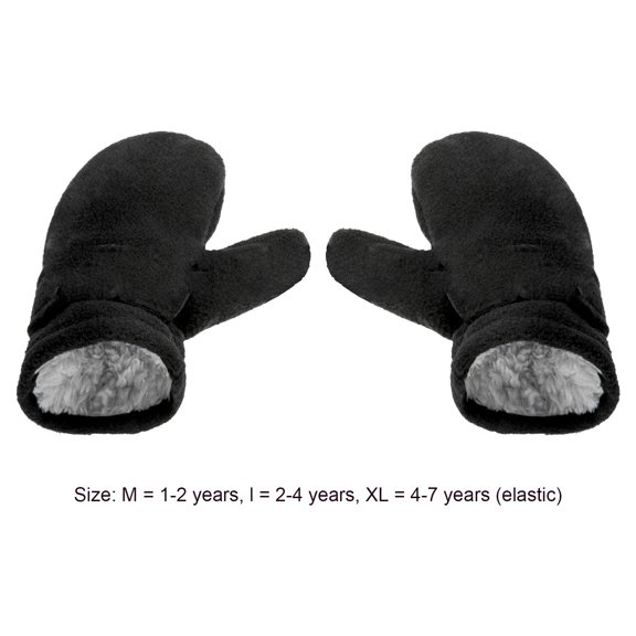 HEVIRGO Infant Gloves with Thick Fastener Tape, Autumn Winter Toddler Boys Girls Adjustable Plush Gloves for Outdoor