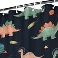thumbnail image 3 of Dark Blue Dinosaurs Space Pattern Shower Curtain 36"x72" ,Bathroom Decorative Shower Curtains Set with 12 Hooks,Modern Waterproof Washable Shower Curtain, 3 of 6