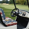 thumbnail image 4 of Yuyamidu 2 PCS Golf Cart Seat Covers Eagle Back Rest Seat Cushion Star Red Blue Stripes Golf Cart Backrest Bottom Seat Cover for Club Car and More 2 Person Seat, 4 of 8