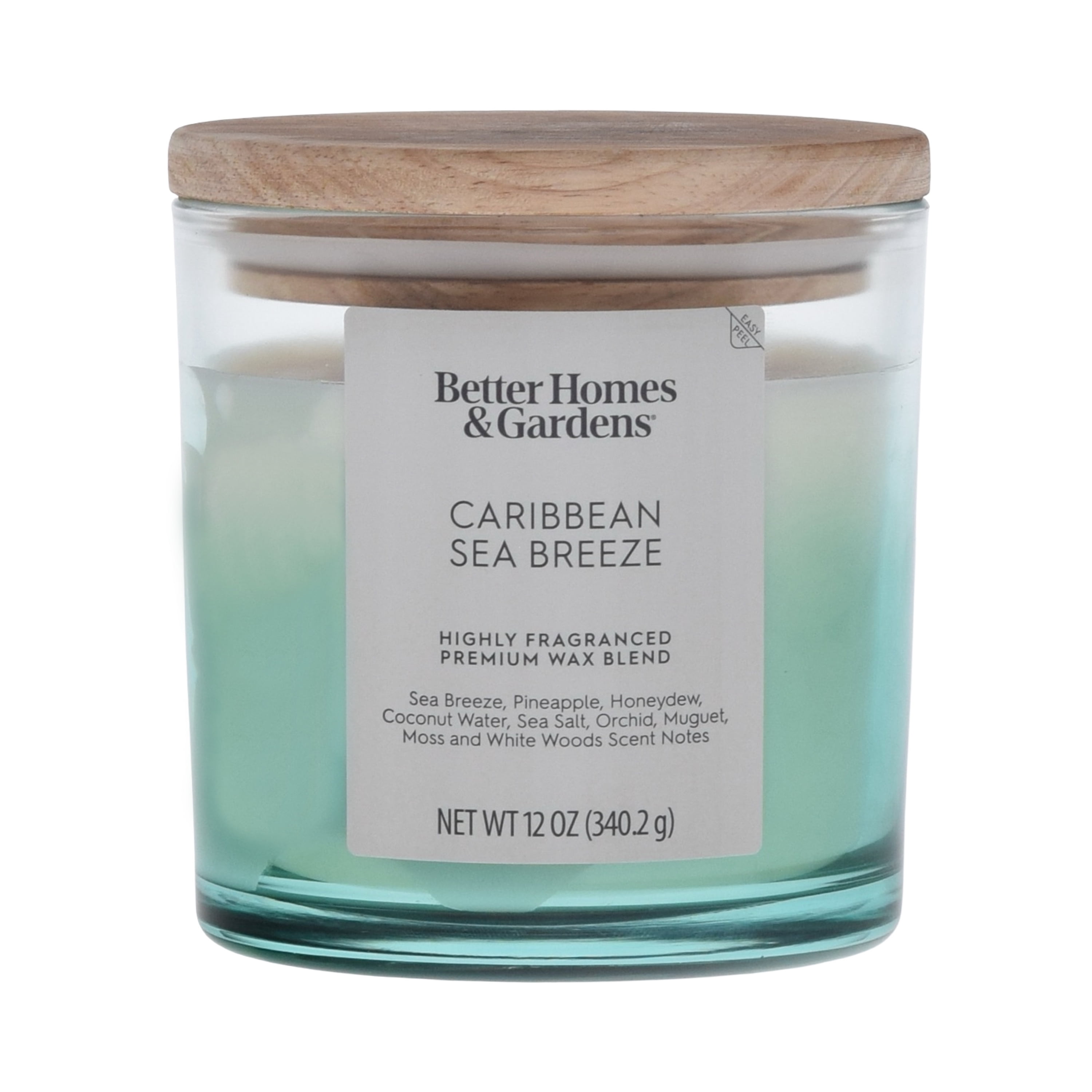 Better Homes and Gardens Caribbean Sea Breeze Scented 2-Wick Ombre Jar Candle 12oz.