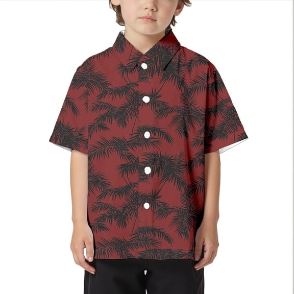 Boys Hawaiian Shirt Short Sleeve Girls Button down Shirt Summer Beach Loose Shirts Kids Shirts for Girls 6-7 Years
