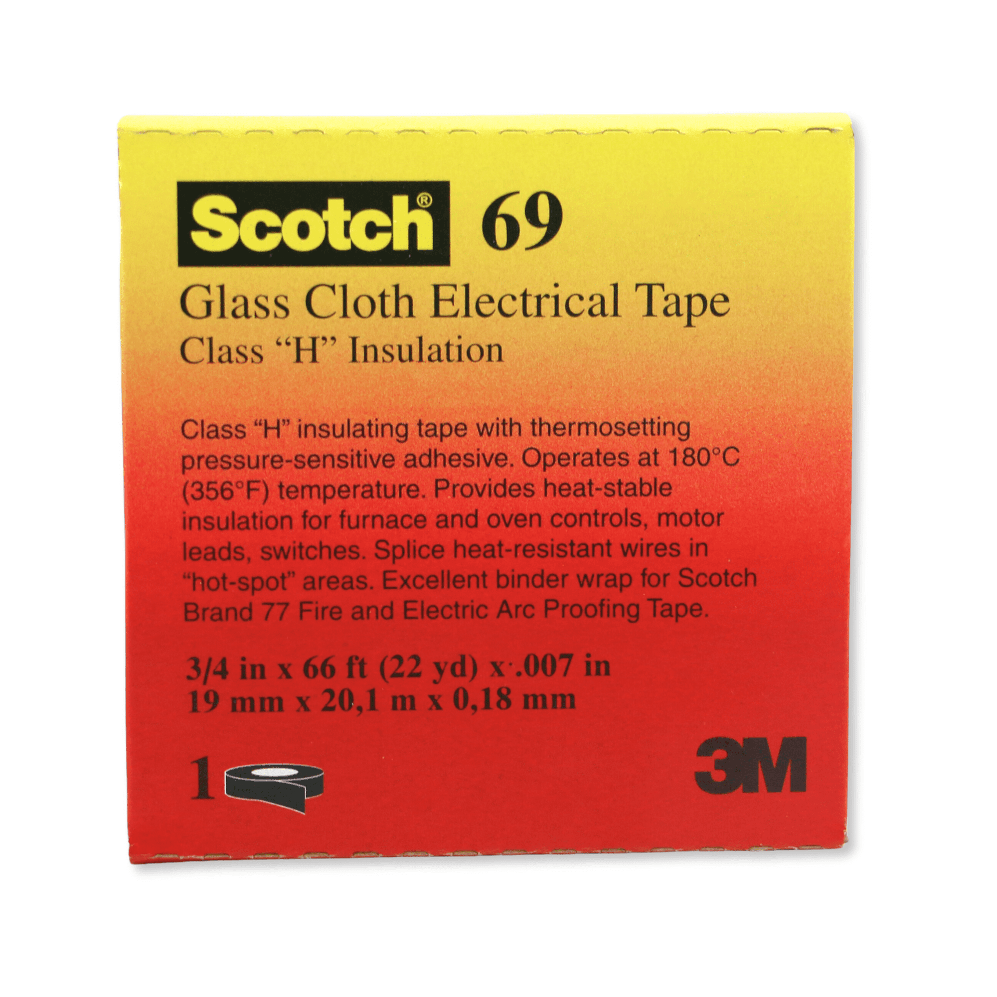 3M Electrical Grade Glass Cloth Tape [Silicone Adhesive] (69): 1/2 in. x 66 ft. (White)