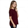 thumbnail image 2 of Couver Kids Girls Boys Solid Color Short Sleeve Cotton Blend T-Shirt, Everyday Summer Top, Maroon, Extra Small, 1 Piece, 2 of 8