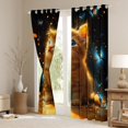thumbnail image 3 of Feelyou Kawaii Kitten Animal Curtains Pack of 2 (42x84 Each) for Kids, Dreamy Blue Butterfly Curtains Blackout, Cute Cat Bedroom Curtains, Blackout Curtains Bedroom Decor, 3 of 6