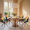 thumbnail image 4 of Xixirimido Parrot Tropical Floral Sunset Pattern Stretch Office Chair Cover Desk Chair Cover for Armrest Chair Universal Swivel Chair Slipcovers Mid Back Accent Dining Chair Protector, 4 of 7