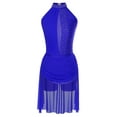 thumbnail image 3 of Moggemol Robe de Danse Lyrique pour Femmes, Strass, Robe Asymétrique, Jupe en Mousseline Fluide en Tulle, Bleu G, 3 of 7