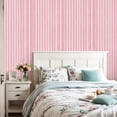 thumbnail image 4 of Peel and Stick Wallpaper Pink White Striped Soft Self Adhesive Removable Renter Friendly Contact Paper for Bedroom 17.7in x 118in, 4 of 8