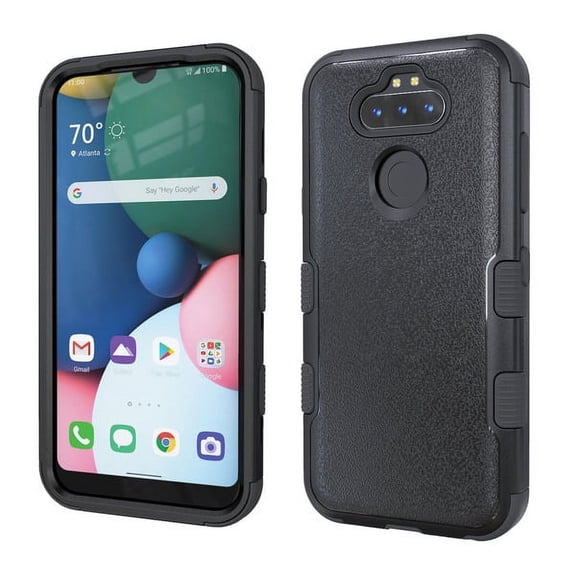 LG K31 /Aristo 5 /Fortune 3 Phone Case Hybrid 3 Layers Body Rugged Hard & Silicone TPU Shockproof Impact Armor Rubber [Military-Grade] Protective Cover BLACK for LG Aristo 5, LG K31, LG Fortune 3
