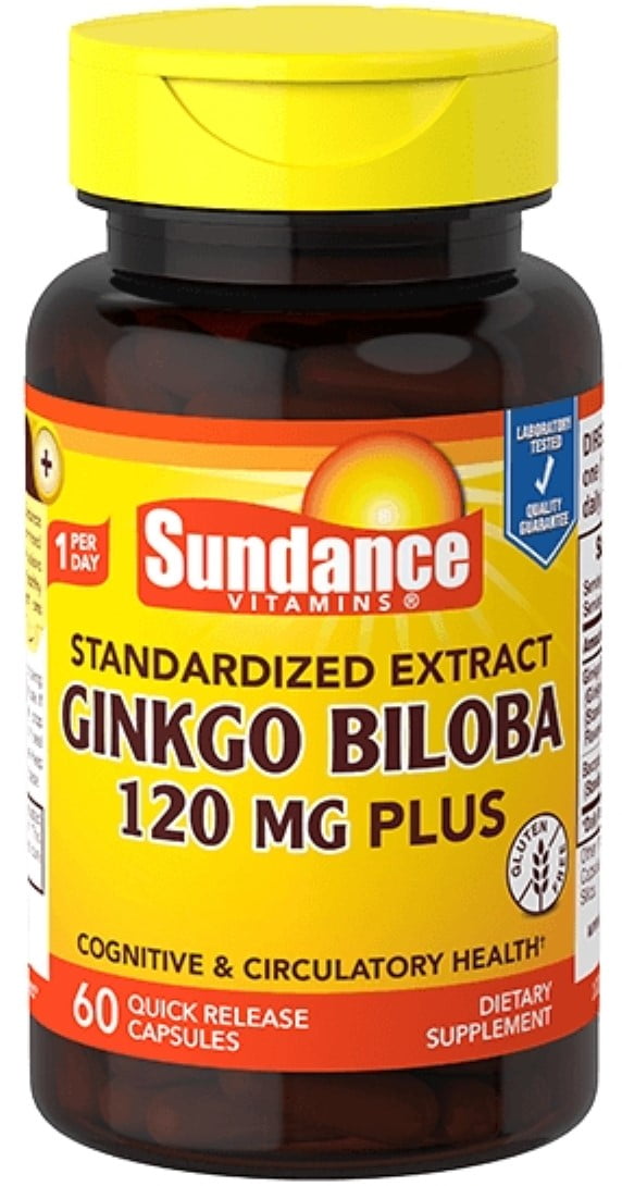 Sundance Vitamins Ginkgo Biloba Tablets, 120 mg, 60 Count