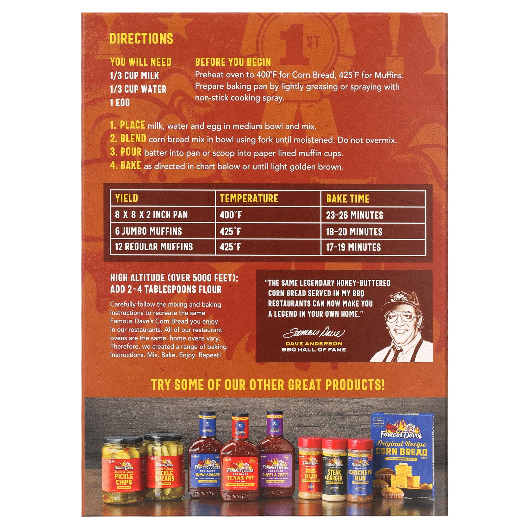 Famous Dave's Cinnamon Spice Cornbread Muffin Mix, 15 oz