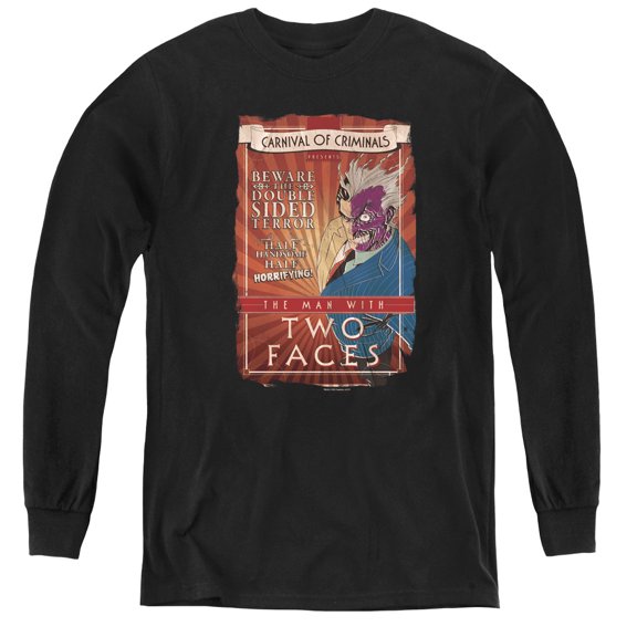 Batman - Two Faces - Youth Long Sleeve Shirt - Medium