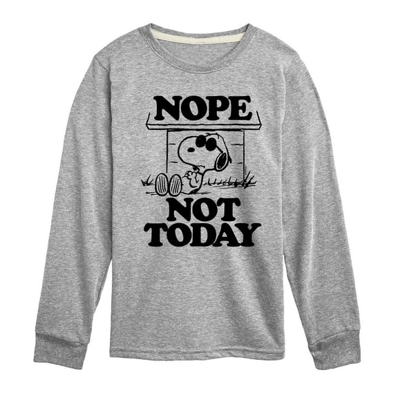 Peanuts - Joe Cool Nope Not Today - Toddler & Youth Long Sleeve Graphic T-Shirt