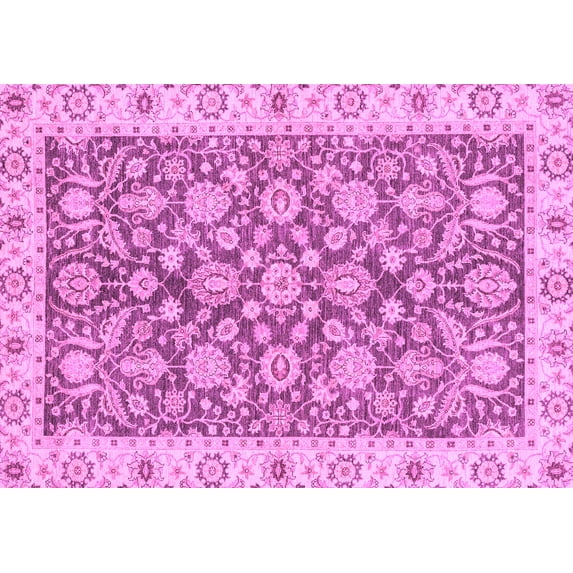 Ahgly Company Indoor Rectangle Oriental Purple Traditional Area Rugs, 5' x 8'