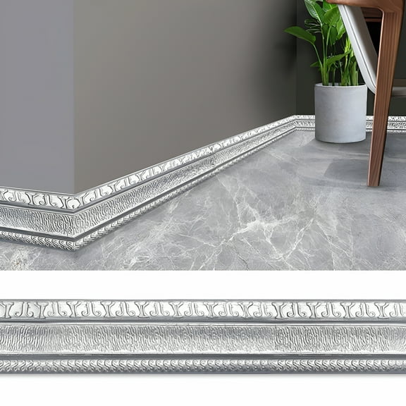 SELIVO Inside & Outside Corner Trim,Peel and Stick Wall Molding Trim 3D Decorative Lines for Wall Floor Window Door Ceiling and More,Flexible,Self-Adhesive,90.5x3.14 In
