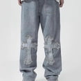 thumbnail image 5 of Pantalones vaqueros holgados de estilo streetwear para hombre V-hanver, estilo hip hop, pantalones vaqueros sueltos para hombre y mujer, vaqueros boyfriend oversize, vaqueros vaqueros de mezclilla., 5 of 5