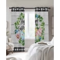 thumbnail image 4 of Easter Kitchen Curtains Spring Colorful Egg Flower Leaf Grey Wood Grain Plaid Cafe Short Curtains for Bathroom Blackout Window Curtain Small Window Treatment Drapes for Bedroom Living Room 52"x45"x2, 4 of 9