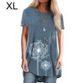 thumbnail image 2 of Jumpingount Mujer Impreso Cuello Manga Corta Túnica Camisa Prendas para la parte del cuerpo azul XL Jumpingount AP001768-19, 2 of 5