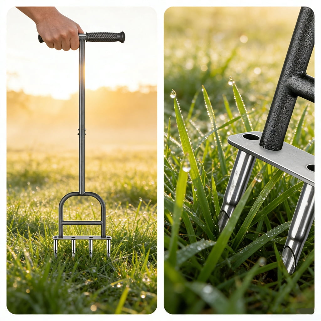 Manual Grass Piercing Tool For Yard Health And Root Ventilation 93cm Length