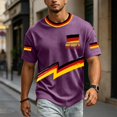 thumbnail image 7 of Soccer Cup 2026 Jersey for Men, Crew Neck Short Sleeve Deutschland Lightning Bolt Graphic Tee with Waffle Knit Texture - Breathable Performance Top for Match Day & Gym Purple L, 7 of 7