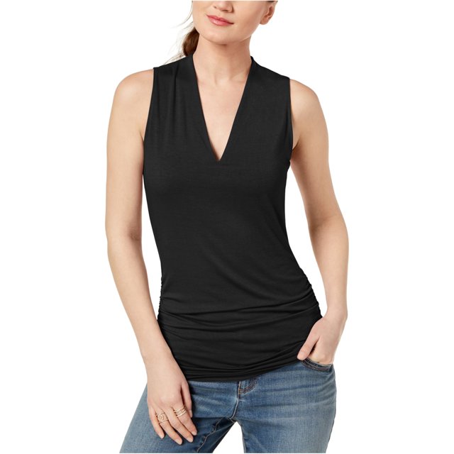 INC - Camiseta sin mangas para mujer, color negro, XXL I-N-C Camiseta sin mangas