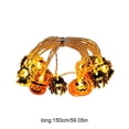 thumbnail image 3 of Eespoir Halloween LED String Lights, 1.5M Pumpkin Skull Spider Shapes, Warm Glow, Battery Operated, 2 AA Not Included, Indoor Halloween Home Party Light Decor, 3 of 6